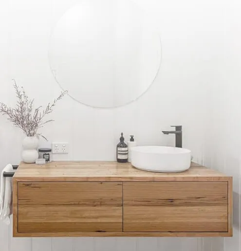 Bathroom vanity and basin