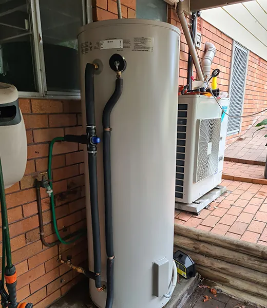 Electric storage hot water unit after installation