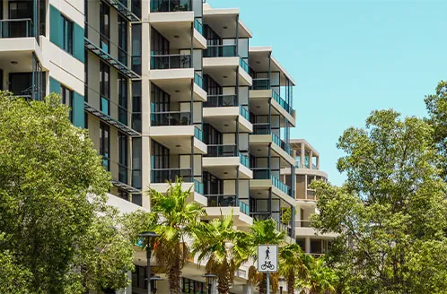 Apartment building with several units
